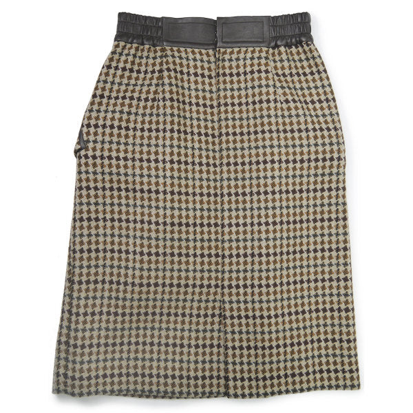 Old Dior 千鳥格子柄ツイード タイトスカート（茶系）