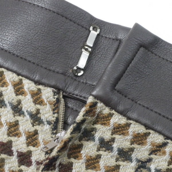 Old Dior 千鳥格子柄ツイード タイトスカート（茶系）