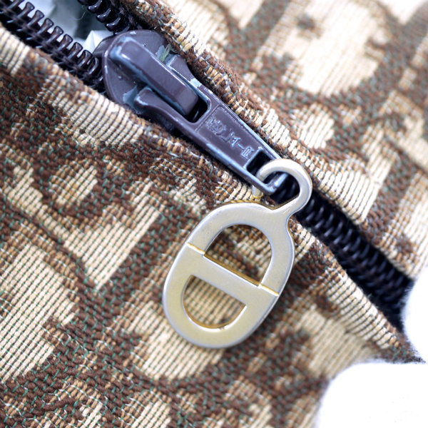 Old Dior　トロッター柄 筒型2WAYバッグ（茶）