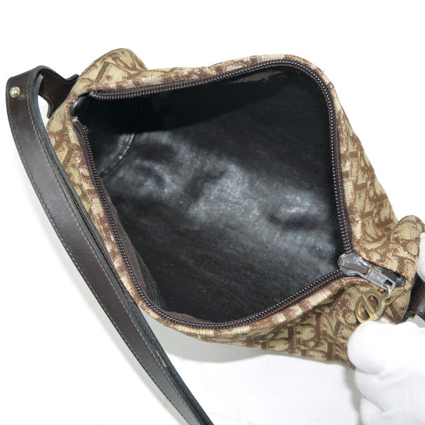 Old Dior　トロッター柄 筒型2WAYバッグ（茶）