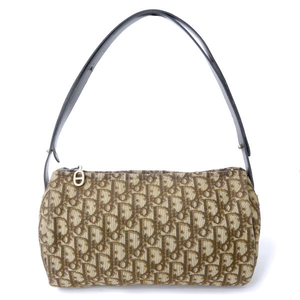 Old Dior　トロッター柄 筒型2WAYバッグ（茶）