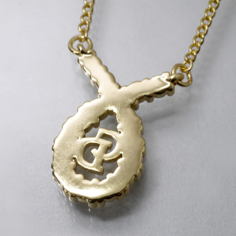 C.Dior　CDロゴ×ジルコニアネックレス（ゴールド）