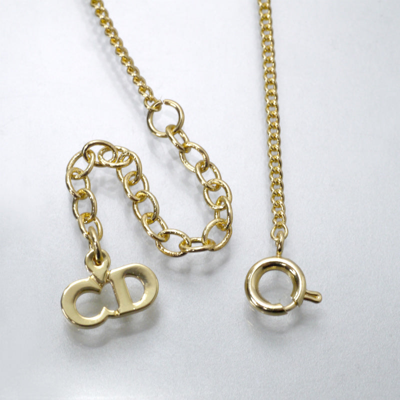 C.Dior　CDロゴ×ジルコニアネックレス（ゴールド）