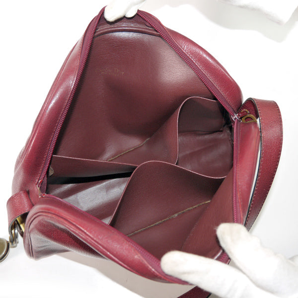 Old Dior 半円CDロゴ大型ショルダー（ボルドー）
