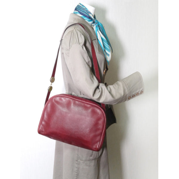 Old Dior 半円CDロゴ大型ショルダー（ボルドー）