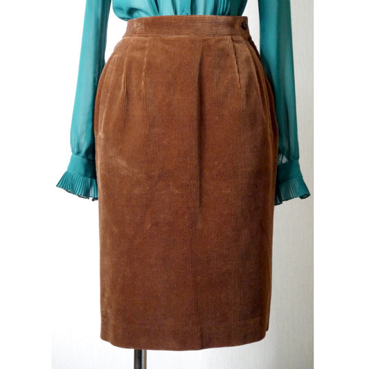 Old Dior コーデュロイタイトスカート（茶）