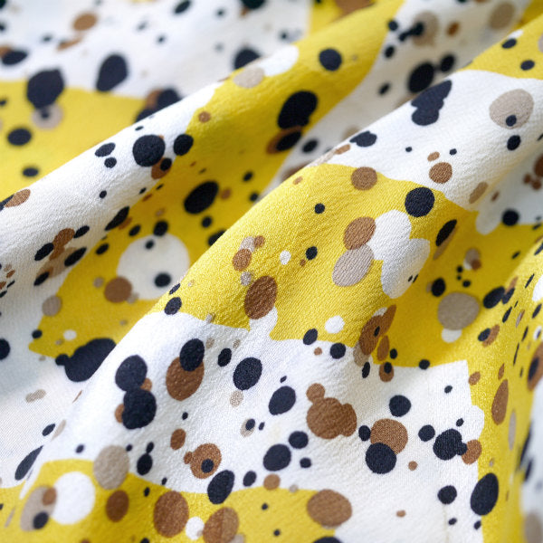 Old Dior ランダムドットとろみシルクブラウス （黄系）