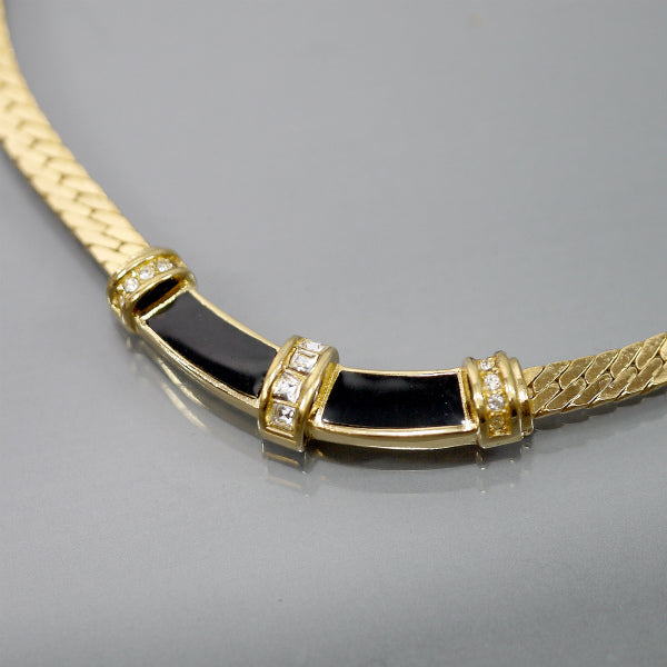 C.Dior　ゴージャス!ジルコニア×ブラックネックレス