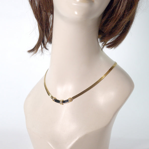 C.Dior　ゴージャス!ジルコニア×ブラックネックレス