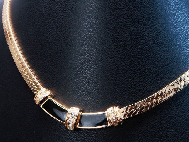 C.Dior　ゴージャス!ジルコニア×ブラックネックレス