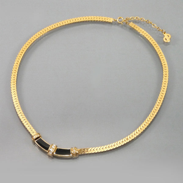 C.Dior　ゴージャス!ジルコニア×ブラックネックレス