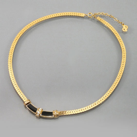 C.Dior　ゴージャス!ジルコニア×ブラックネックレス