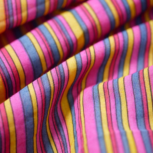 Old Dior マルチボーダーシルクブラウス （ピンク系）