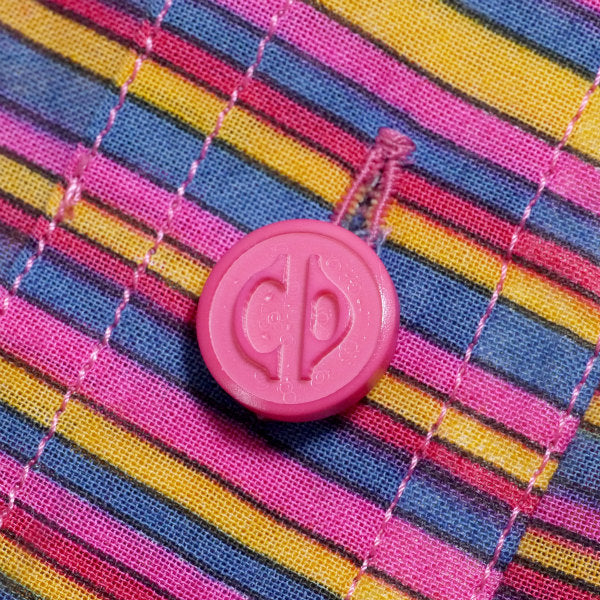 Old Dior マルチボーダーシルクブラウス （ピンク系）