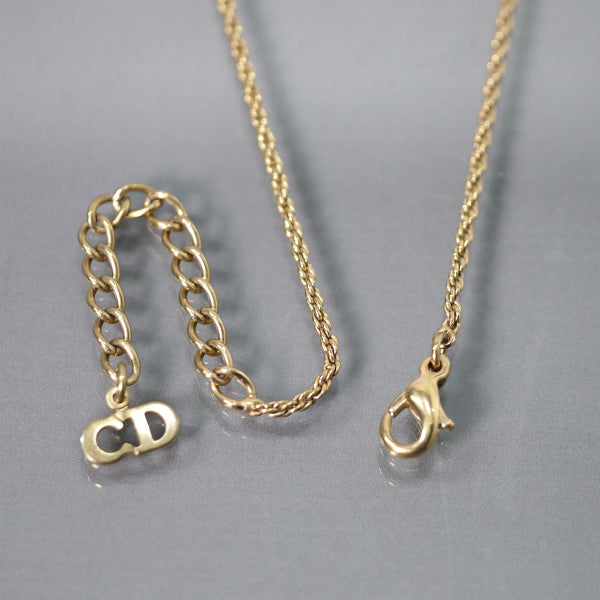 C.Dior　CDモチーフ×ジルコニア ネックレス（ゴールド）