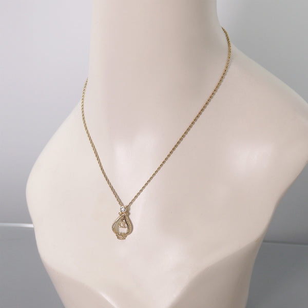 C.Dior　CDモチーフ×ジルコニア ネックレス（ゴールド）