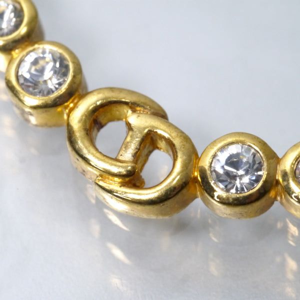 C.Dior CDロゴ×ジルコニア ネックレス（ゴールド）