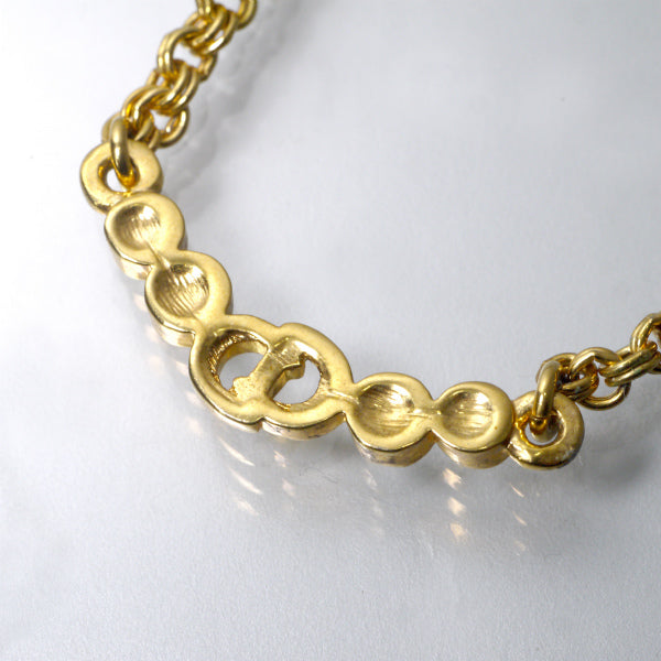 C.Dior CDロゴ×ジルコニア ネックレス（ゴールド）