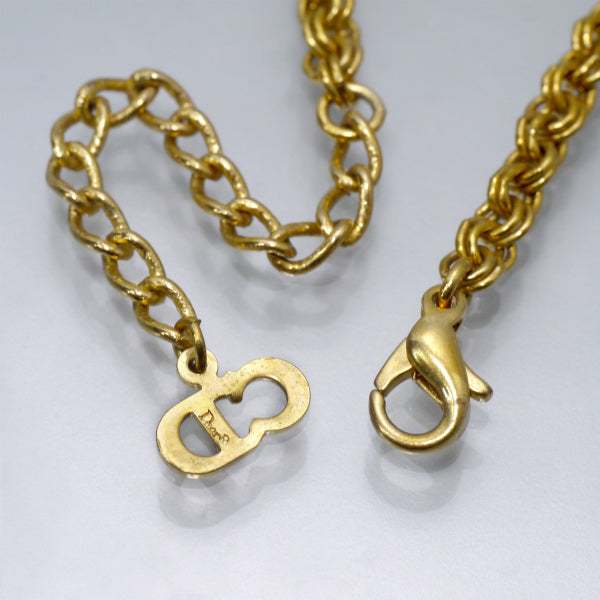 C.Dior CDロゴ×ジルコニア ネックレス（ゴールド）