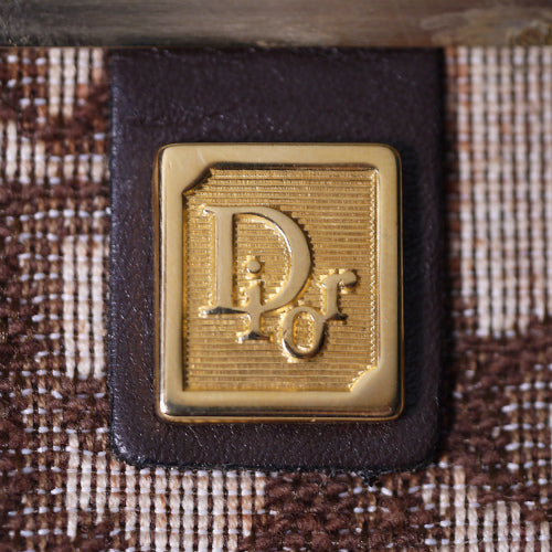 Old Dior　トロッター柄　がま口ポーチ（茶）