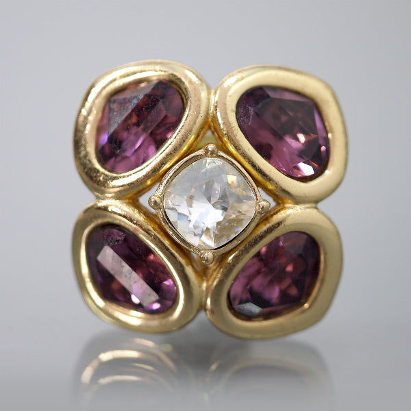 Old Dior フラワーストーンイヤリング