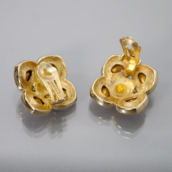 Old Dior フラワーストーンイヤリング