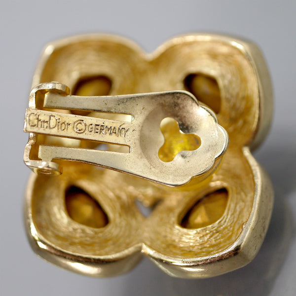 Old Dior フラワーストーンイヤリング