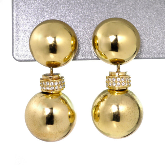 Vintage C.Dior　ゴールドボール イヤリング