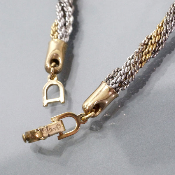 C.Dior　ゴールド×シルバー ロープチェーンネックレス