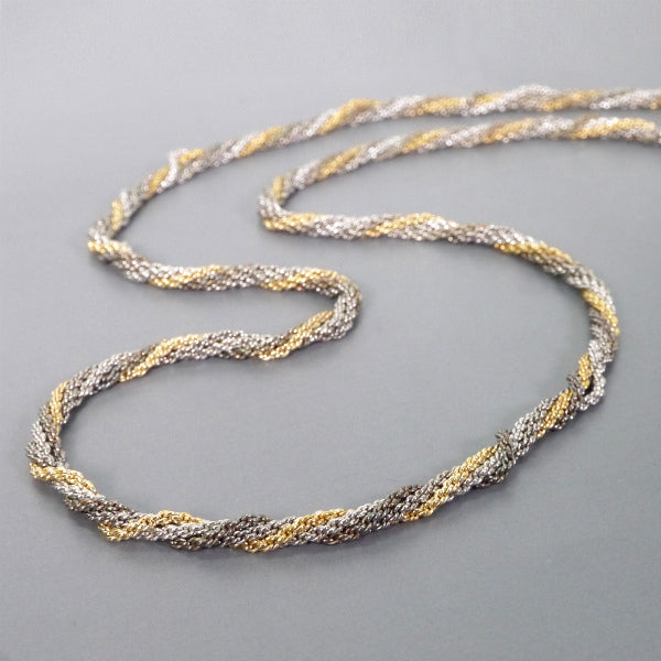 C.Dior　ゴールド×シルバー ロープチェーンネックレス