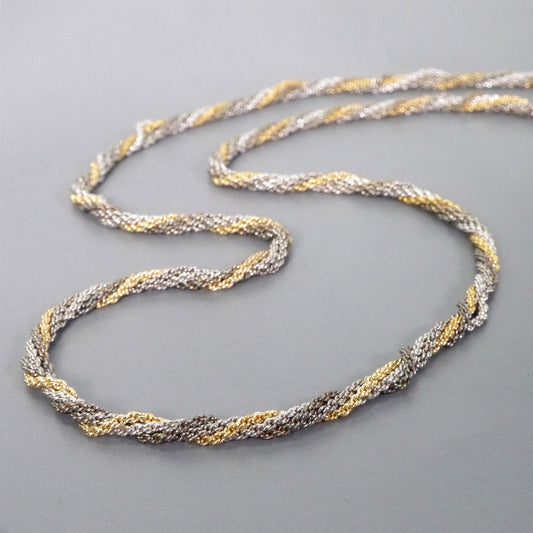 C.Dior　ゴールド×シルバー ロープチェーンネックレス