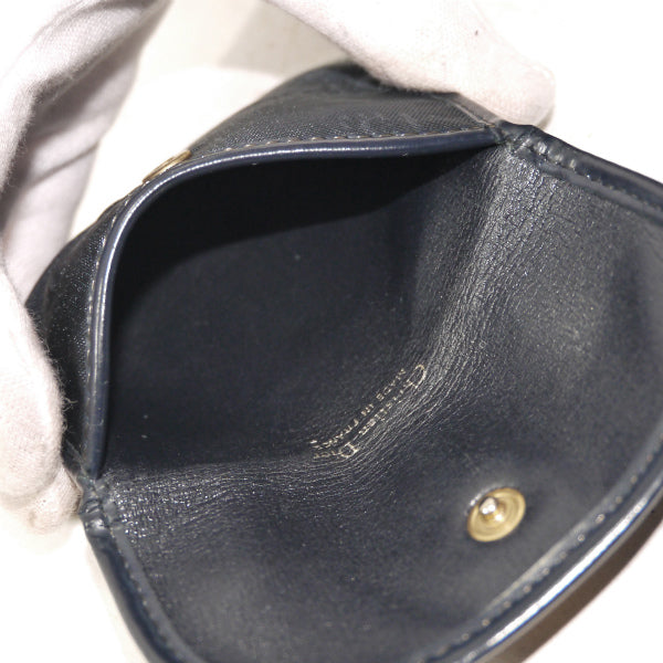 Old Dior ロゴ柄キャンバス コインケース（紺）