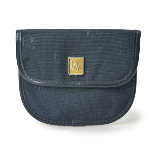 Old Dior ロゴ柄キャンバス コインケース（紺）