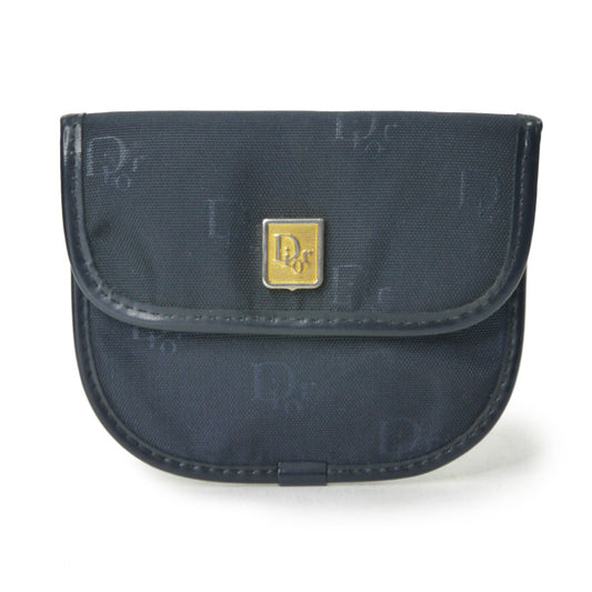 Old Dior ロゴ柄キャンバス コインケース（紺）