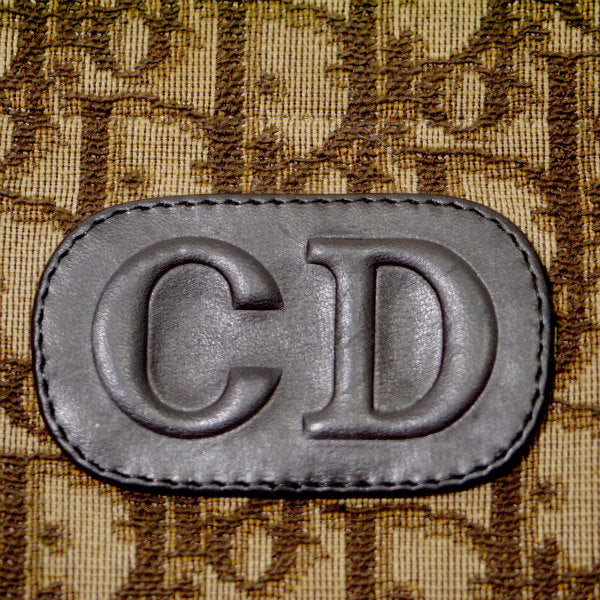 OLD Dior トロッター柄CDロゴA4トートバッグ（茶）