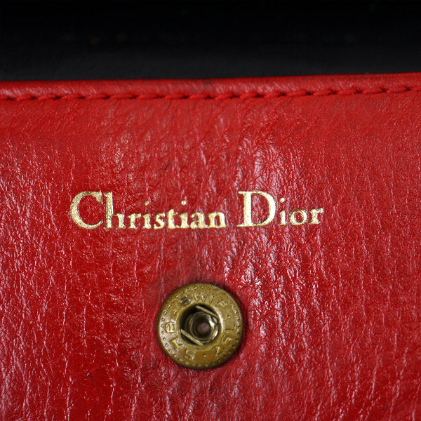 Old Dior オバールロゴ総革コインケース（赤）