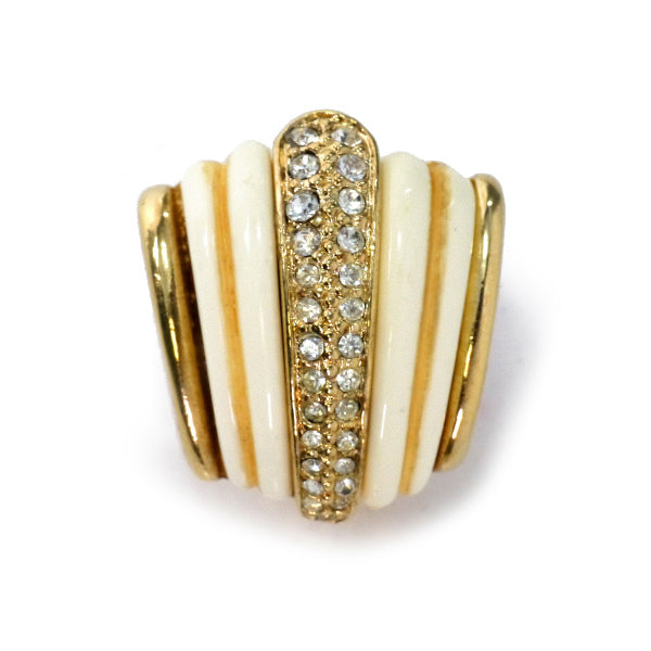 Old Dior Vintageジルコニア×ホワイト イヤリング