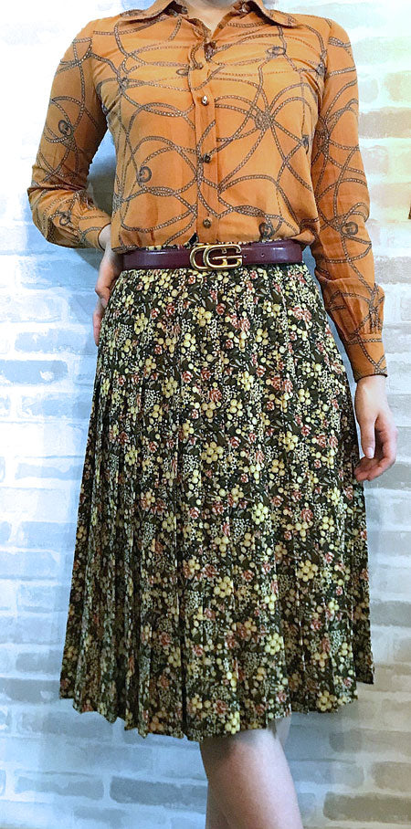 Old Dior 花柄プリーツスカート