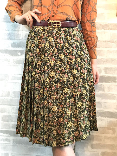 Old Dior 花柄プリーツスカート