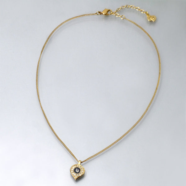 C.Dior　ドロップ型ネックレス（ジルコニア×ブラック）
