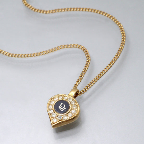 C.Dior　ドロップ型ネックレス（ジルコニア×ブラック）
