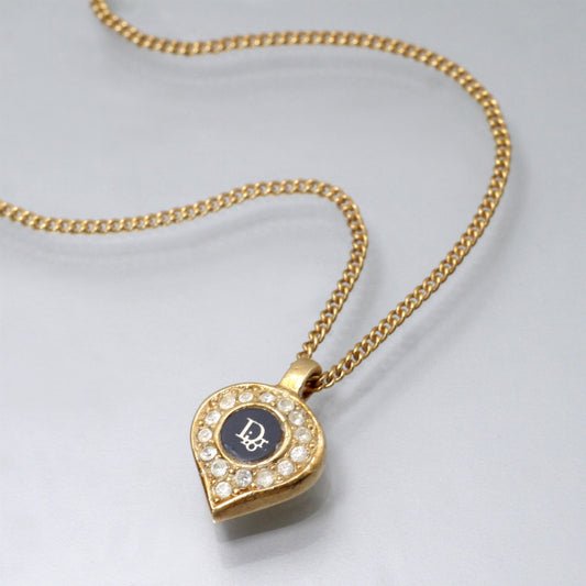 C.Dior　ドロップ型ネックレス（ジルコニア×ブラック）