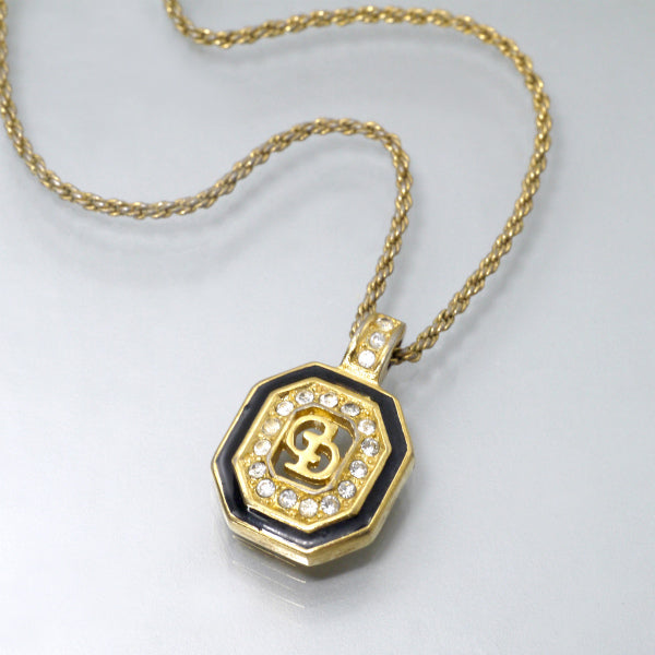 C.Dior　オクタゴン型ネックレス（ジルコニア×ゴールド×ブラック）