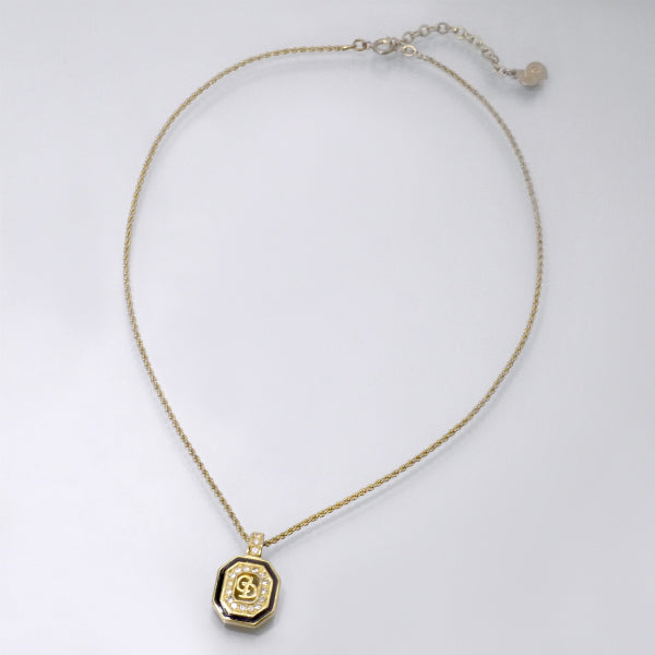 C.Dior オクタゴン型ネックレス（ジルコニア×ゴールド×ブラック