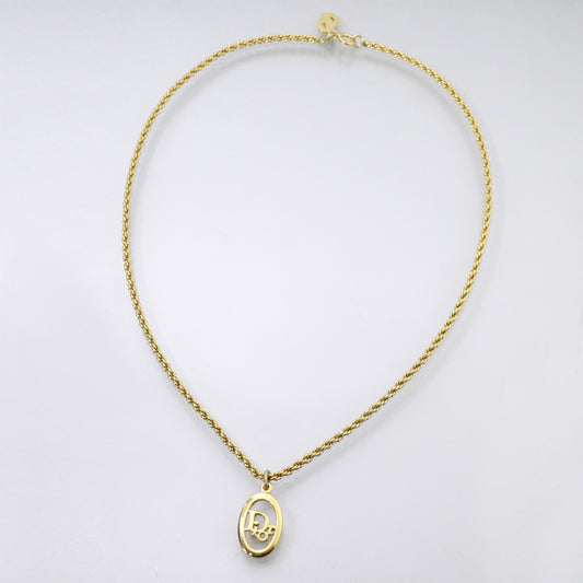 C.Dior オーバルロゴカットアウトネックレス（ゴールド）