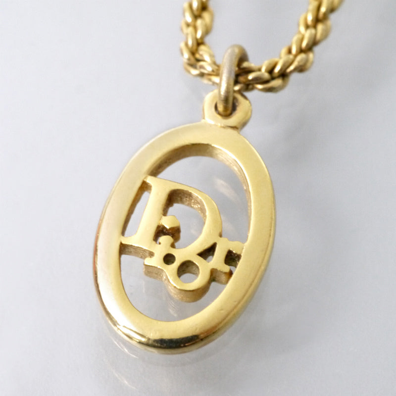 C.Dior オーバルロゴカットアウトネックレス（ゴールド）