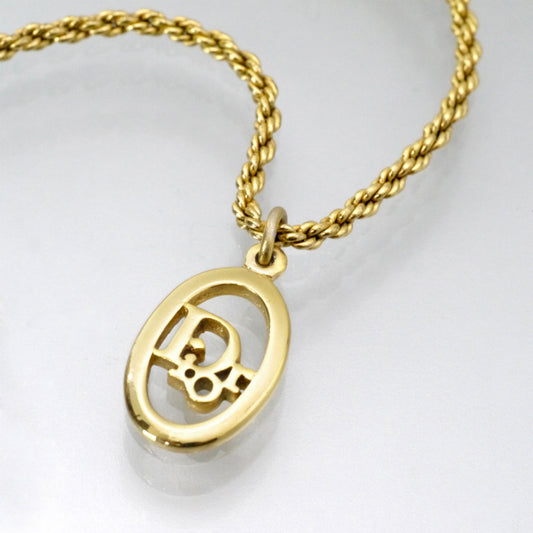 C.Dior オーバルロゴカットアウトネックレス（ゴールド）