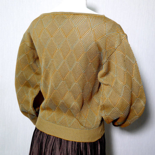 Christian Dior ダイヤ格子柄ワッフルニット（オレンジ）