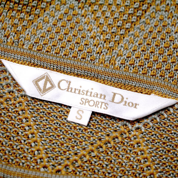 Christian Dior ダイヤ格子柄ワッフルニット（オレンジ）