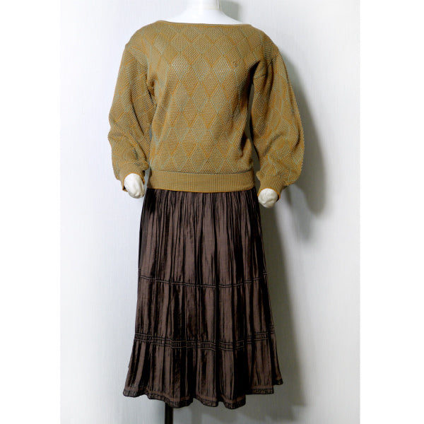 Christian Dior ダイヤ格子柄ワッフルニット（オレンジ）